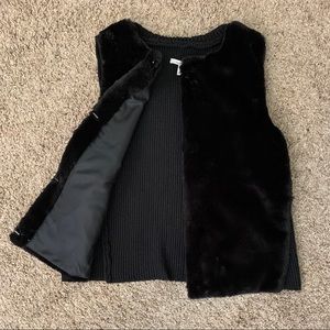 MAURICES NWOT Black Fur Vest - Sz. Medium